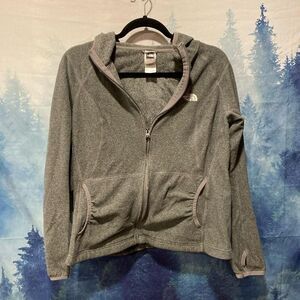 Women's  Large Grey fill‎ zip North Face jacket